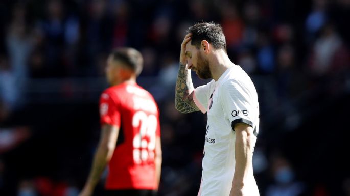 El travesaño se lo negó: Lionel Messi no pudo convertir y el PSG perdió el invicto ante Rennes