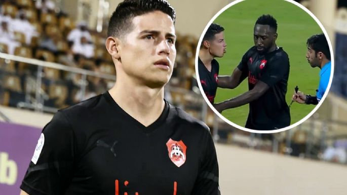 Se cansó de las patadas: James Rodríguez perdió la calma y vio la roja en la derrota de Al-Rayyan