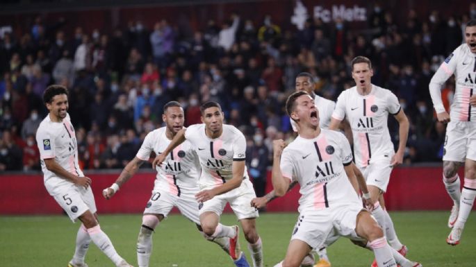 Lo ganó en el final: PSG venció al Metz y es más líder que nunca