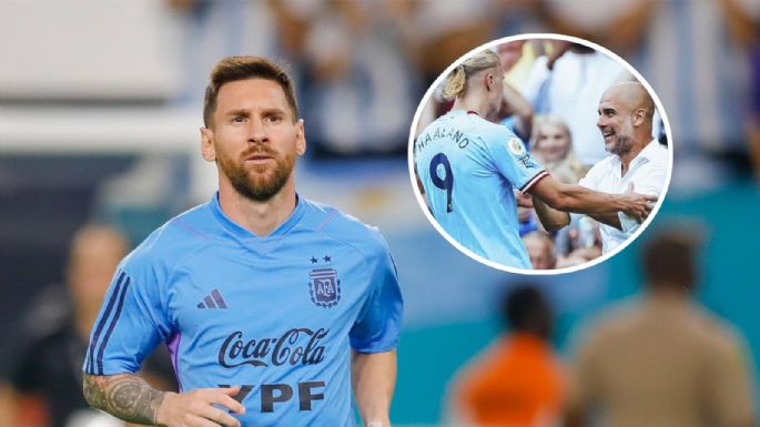 La comparación menos esperada: Pep Guardiola estableció una relación entre Lionel Messi y Haaland