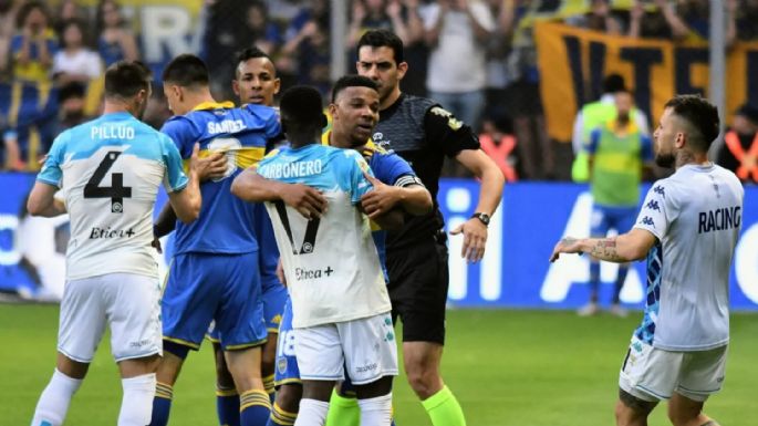 Escándalo: Racing se impuso ante Boca en un partido con diez expulsados